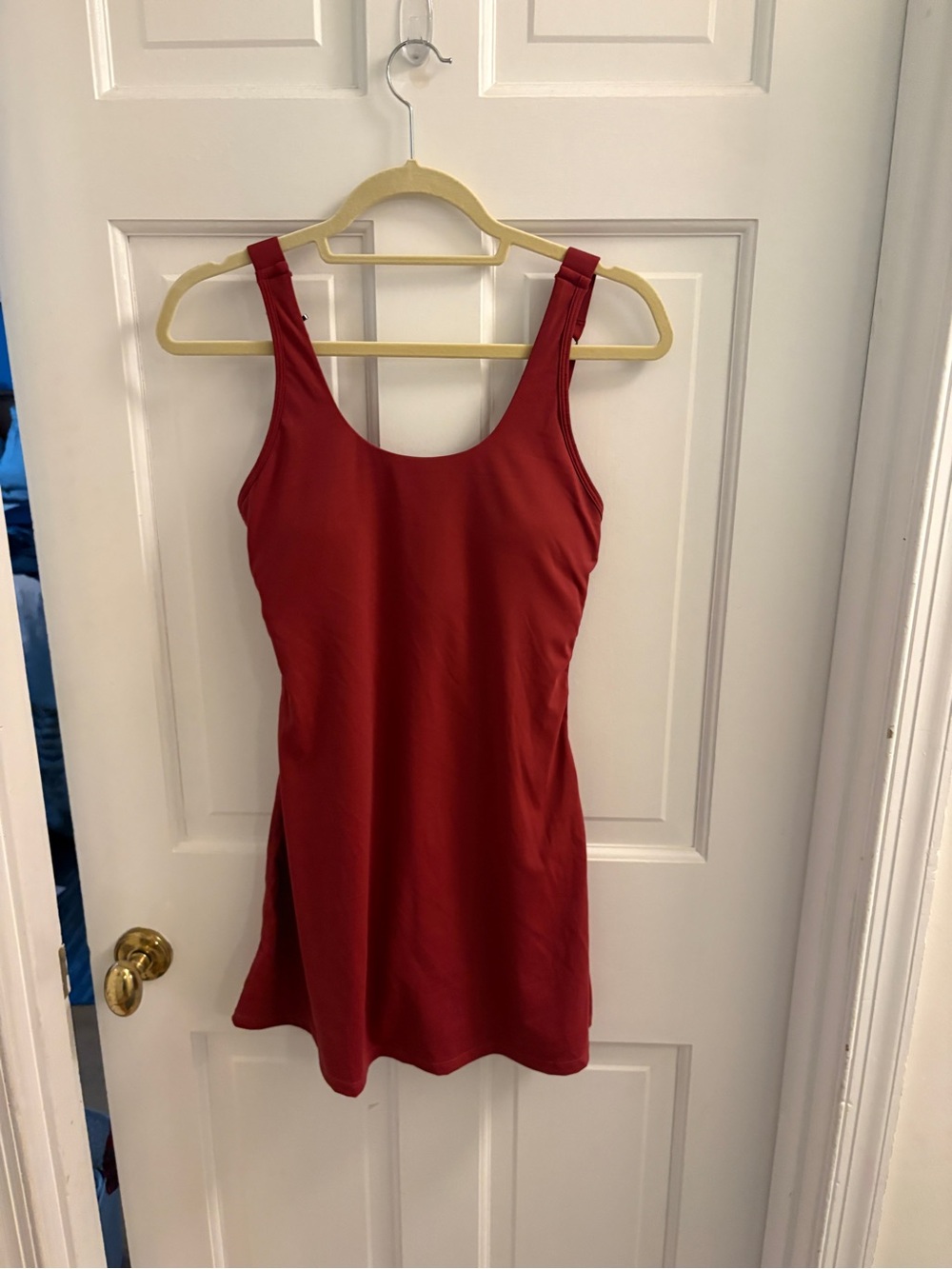 HALARA Brick Red Scoop Neck Active Dress
